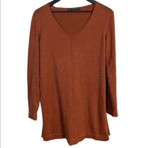 Peruvian connection rustic Orange oversized tunic sweater
